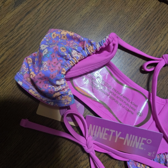 NEW Ninety Pink and Purple Floral Bikini XL TOP AND M BOTTOM - Picture 8 of 8